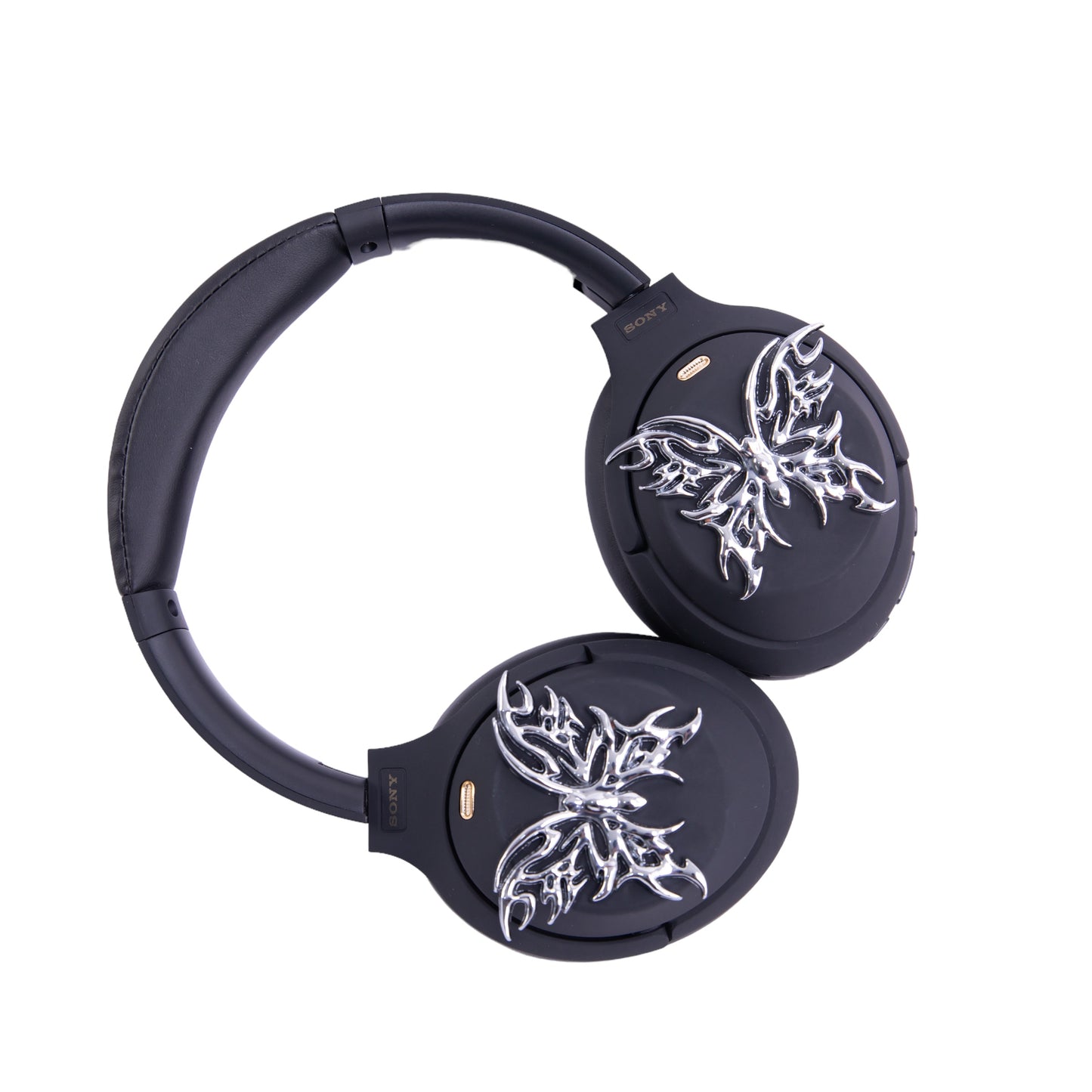 Sony XM4 attachments, Sony XM4 aesthetic, Sony XM4 accessories, sci-fi, Gothic, girlfriend, Gift for him, Gift for her, futuristic, cyberpunk, boyfriend, sonyheadphones, sonywh1000xm5, Sonywh1000xm4, headphone accessories, headphone attachments, chrome butterflies, butterfly