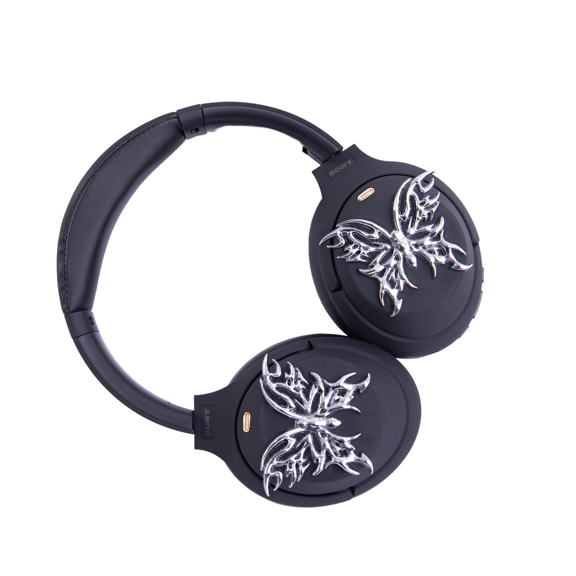 Sony XM4 attachments, Sony XM4 aesthetic, Sony XM4 accessories, sci-fi, Gothic, girlfriend, Gift for him, Gift for her, futuristic, cyberpunk, boyfriend, sonyheadphones, sonywh1000xm5, Sonywh1000xm4, headphone accessories, headphone attachments, chrome butterflies, butterfly