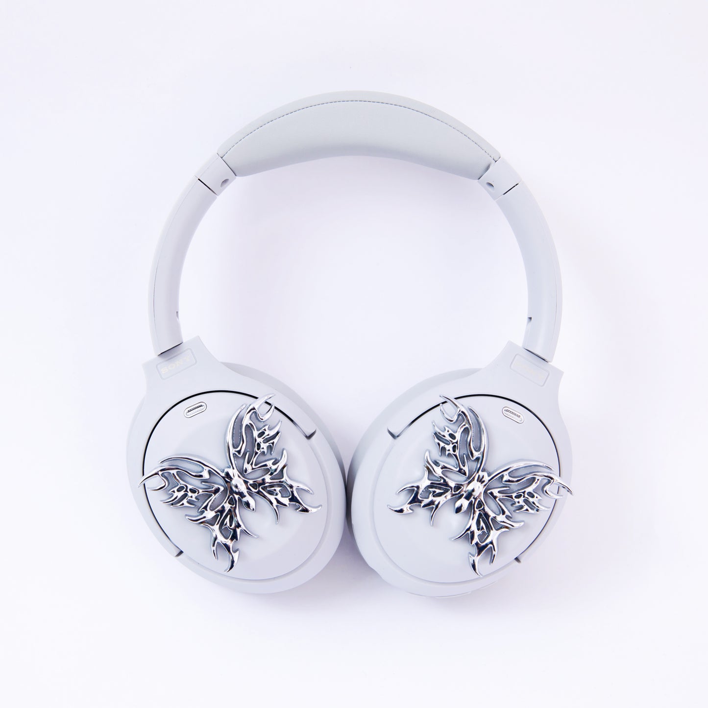Sony XM4 attachments, Sony XM4 aesthetic, Sony XM4 accessories, sci-fi, Gothic, girlfriend, Gift for him, Gift for her, futuristic, cyberpunk, boyfriend, sonyheadphones, sonywh1000xm5, Sonywh1000xm4, headphone accessories, headphone attachments, chrome butterflies, butterfly