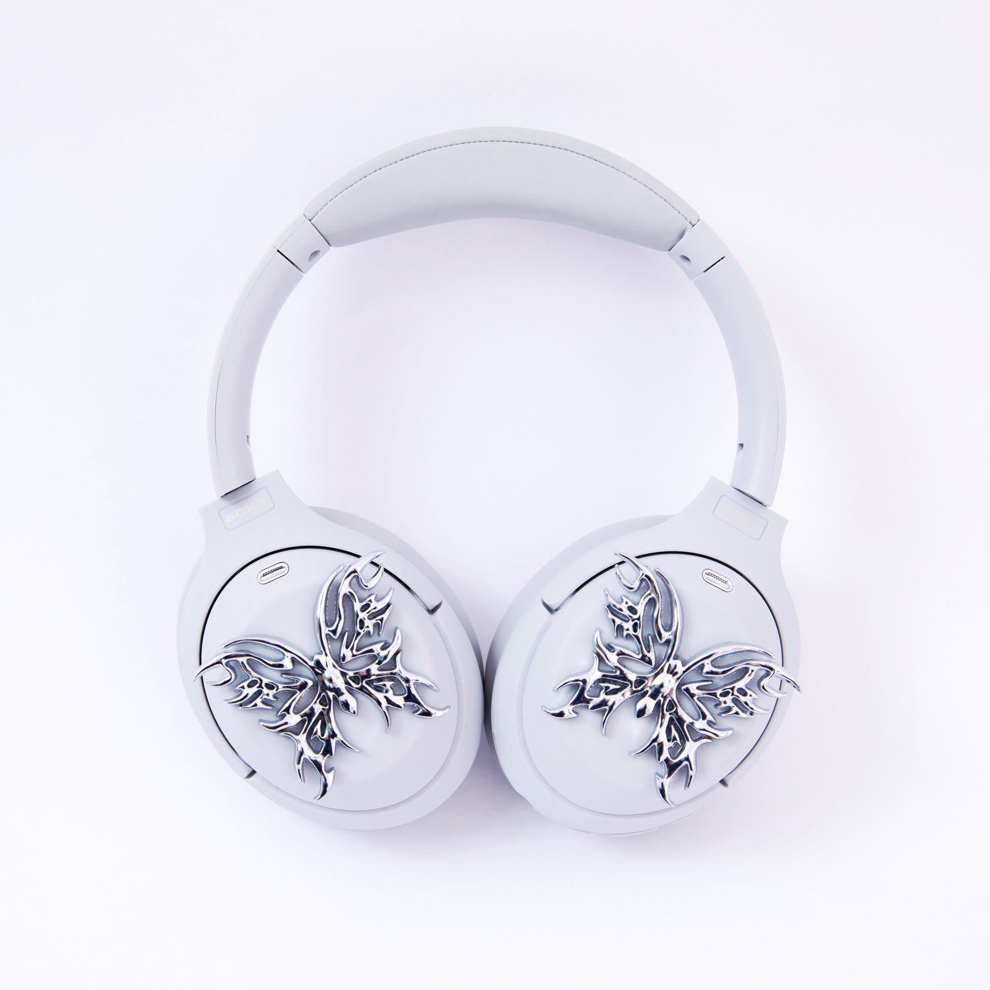 Sony XM4 attachments, Sony XM4 aesthetic, Sony XM4 accessories, sci-fi, Gothic, girlfriend, Gift for him, Gift for her, futuristic, cyberpunk, boyfriend, sonyheadphones, sonywh1000xm5, Sonywh1000xm4, headphone accessories, headphone attachments, chrome butterflies, butterfly
