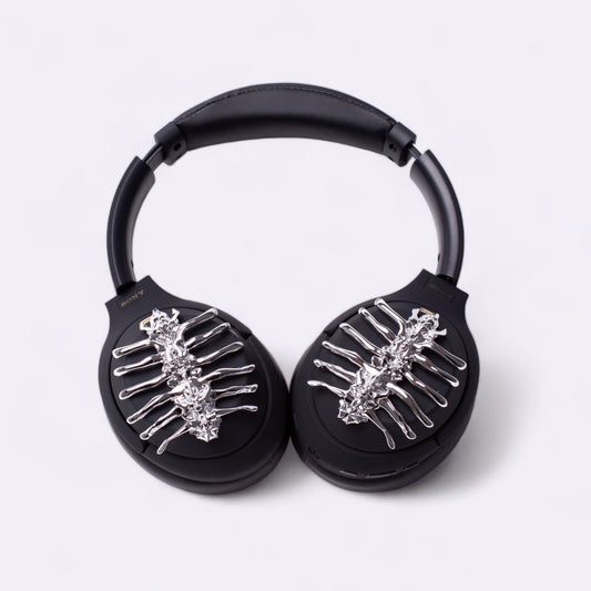 Sony XM4 attachments, Sony XM4 aesthetic, Sony XM4 accessories, sci-fi, Gothic, girlfriend, Gift for him, Gift for her, futuristic, cyberpunk, boyfriend, sonyheadphones, sonywh1000xm5, Sonywh1000xm4, headphone accessories, headphone attachments, chrome spines, spines