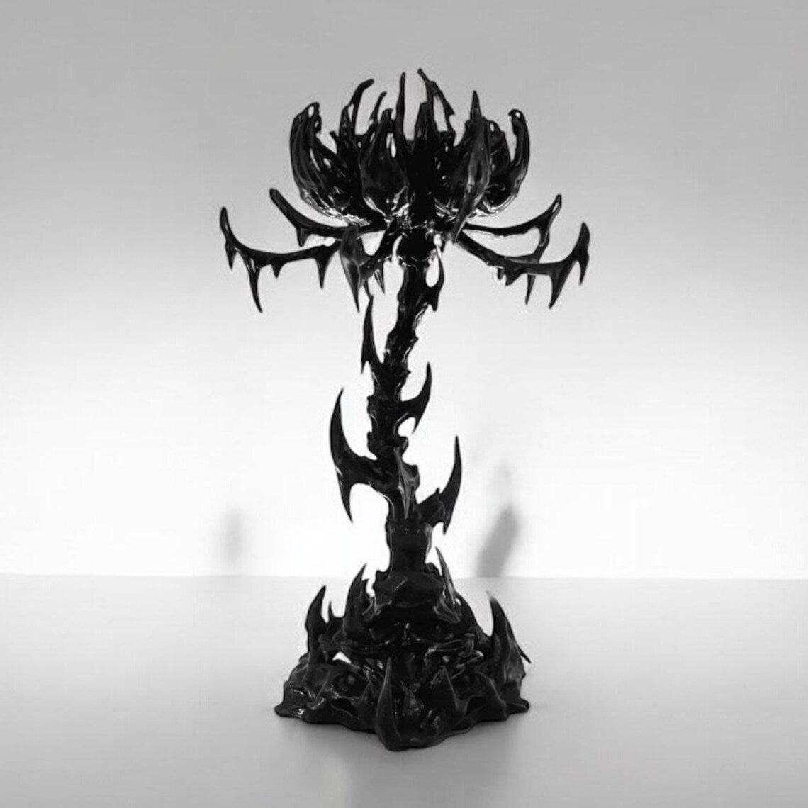 Resin Lotus Jewelry Stand: Gothic Home Decor Art