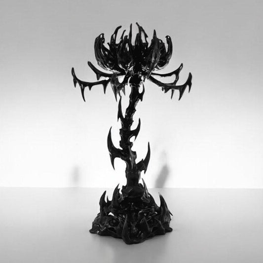 Resin Lotus Jewelry Stand: Gothic Home Decor Art