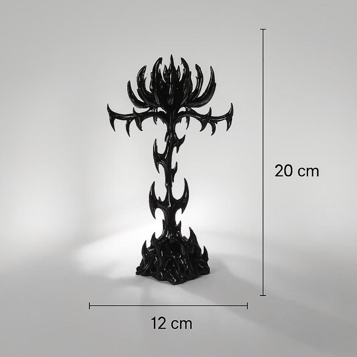Resin Lotus Jewelry Stand: Gothic Home Decor Art
