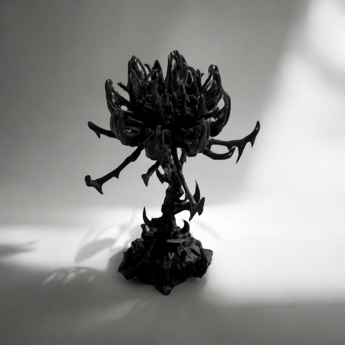 Resin Lotus Jewelry Stand: Gothic Home Decor Art